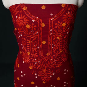 Chikankari Hand Embroidered Cotton Unstitched Kurta Material (3M) 15