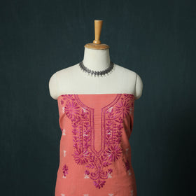 Lucknowi Chikankari Hand Embroidered Jacquard Cotton Unstitched Kurta Material (2.5M) 42