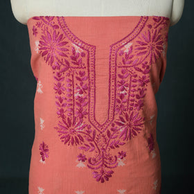 Lucknowi Chikankari Hand Embroidered Jacquard Cotton Unstitched Kurta Material (2.5M) 42