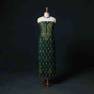 Green - Chikankari Hand Embroidered Cotton Unstitched Kurta Material (3M) 01