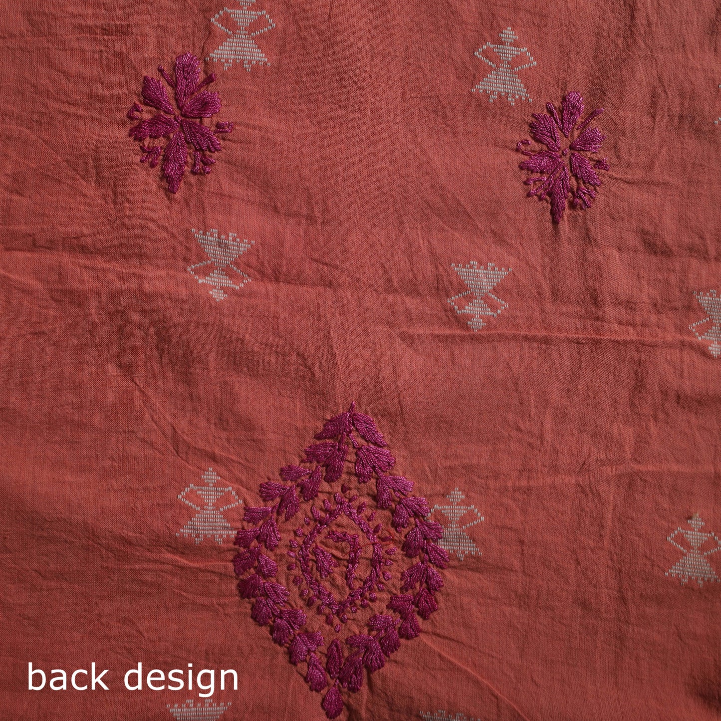 Lucknowi Chikankari Hand Embroidered Jacquard Cotton Unstitched Kurta Material (2.5M) 42