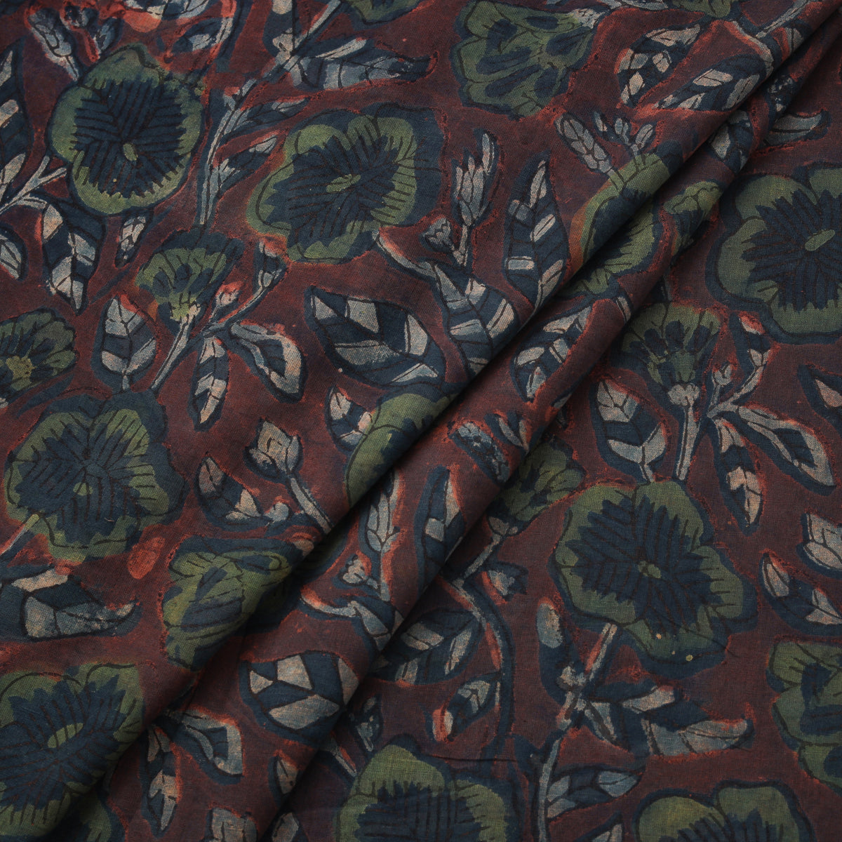 Pomegranate Peel Hand Block Print Cotton Fabric 13