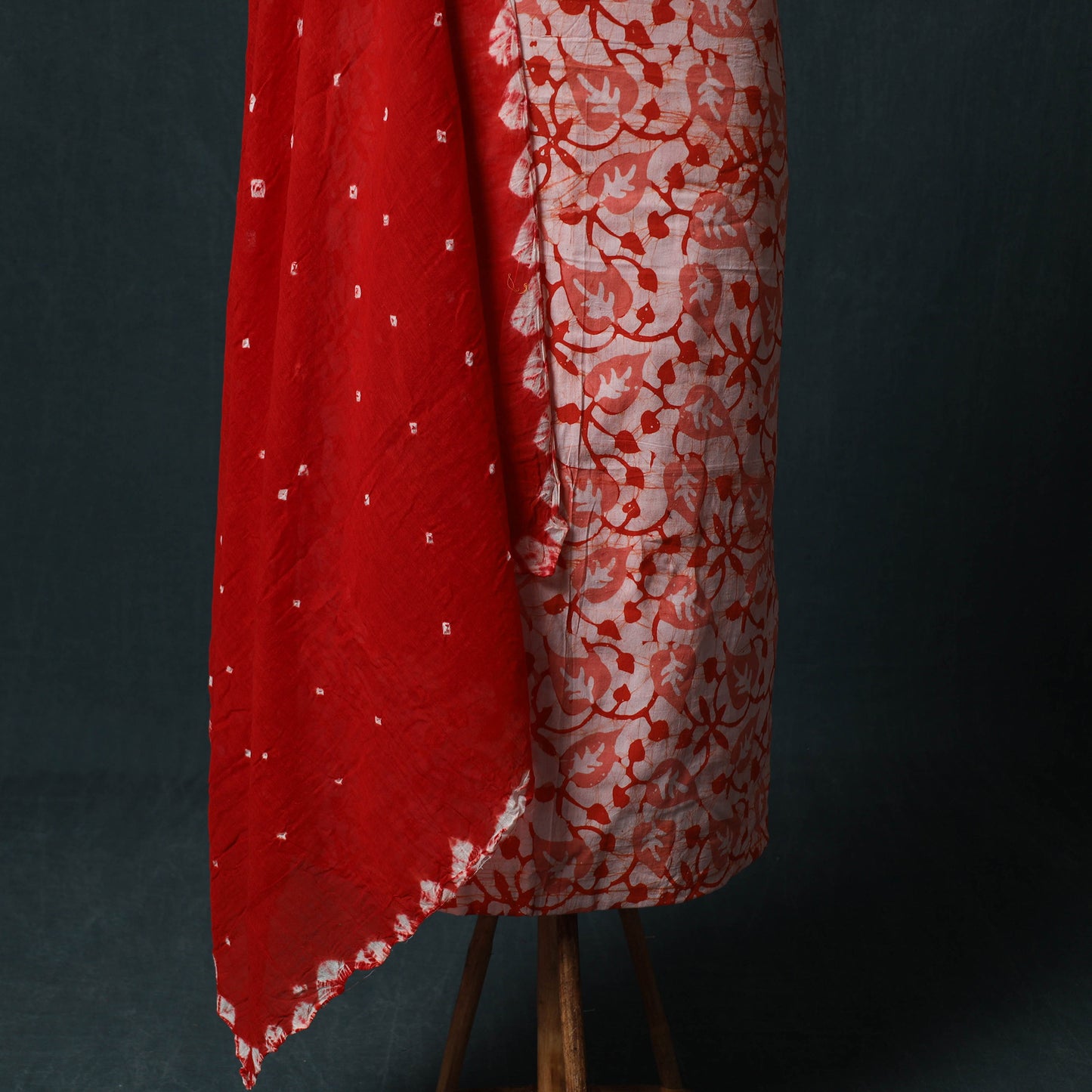 Hand Block Batik Print Cotton 2pc Unstitched Dress Material Kurta Set 26