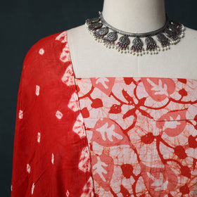 Hand Block Batik Print Cotton 2pc Unstitched Dress Material Kurta Set 26