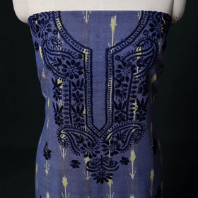 Chikankari Hand Embroidered Cotton Unstitched Kurta Material (3M) 04