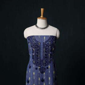 Chikankari Hand Embroidered Cotton Unstitched Kurta Material (3M) 04