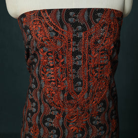 Lucknowi Chikankari Hand Embroidered Ajrakh Cotton Unstitched Kurta Material (2.5M) 46