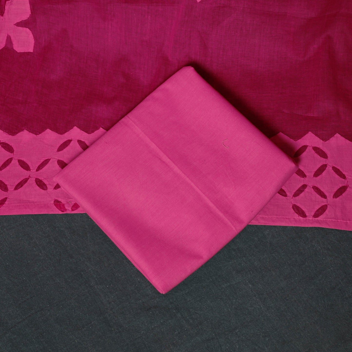 Barmer Applique Cutwork Cotton 3pc Unstitched Dress Material Suit Set 02