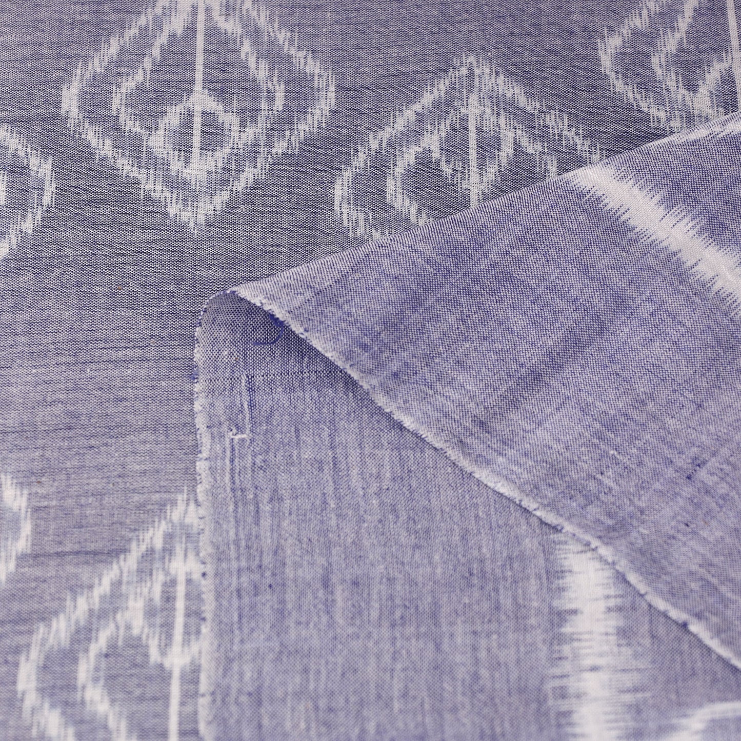 Blue - Maniabandha Ikat Weave Handloom Cotton Fabric 15