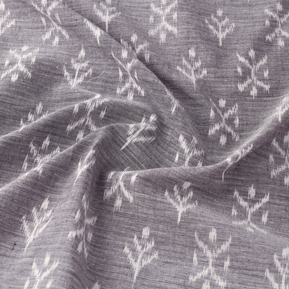 Grey - Maniabandha Ikat Weave Handloom Cotton Fabric 16