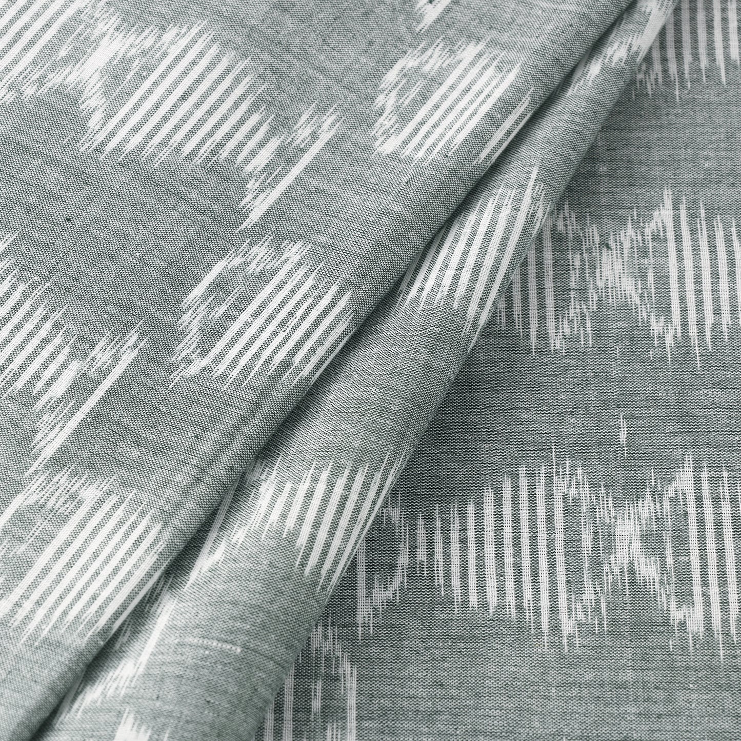 Grey - Maniabandha Ikat Weave Handloom Cotton Fabric 17