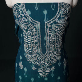 Chikankari Hand Embroidered Cotton Unstitched Kurta Material (3M) 07