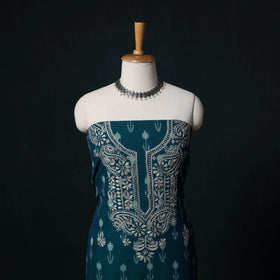 Chikankari Hand Embroidered Cotton Unstitched Kurta Material (3M) 07