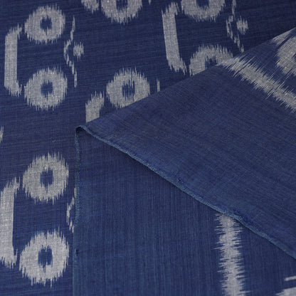 Blue - Maniabandha Ikat Weave Handloom Cotton Fabric 18