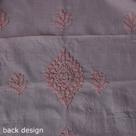 Lucknow Chikankari Parsi Style Hand Embroidered Pure Mul Cotton Unstitched Kurta Material (2.8M) 04