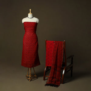 Hand Block Bagh Print Natural Dyed Kota Doria Cotton 3pc Unstitched Dress Material 09