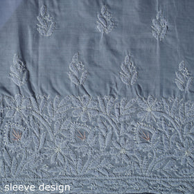 Lucknow Chikankari Parsi Style Hand Embroidered Pure Mul Cotton Unstitched Kurta Material (2.8M) 01