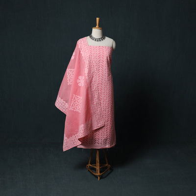 Barmer Applique Cutwork Cotton 3pc Unstitched Dress Material Suit Set 04