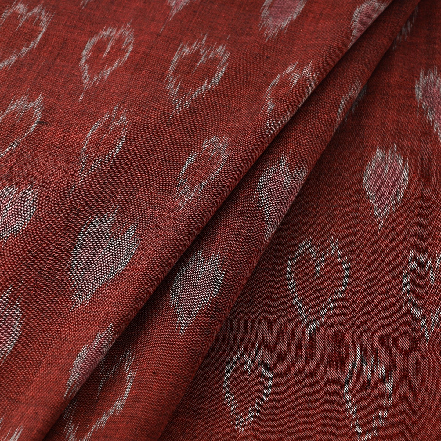 Maroon - Maniabandha Ikat Weave Handloom Cotton Fabric 21