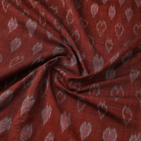 Maroon - Maniabandha Ikat Weave Handloom Cotton Fabric 21