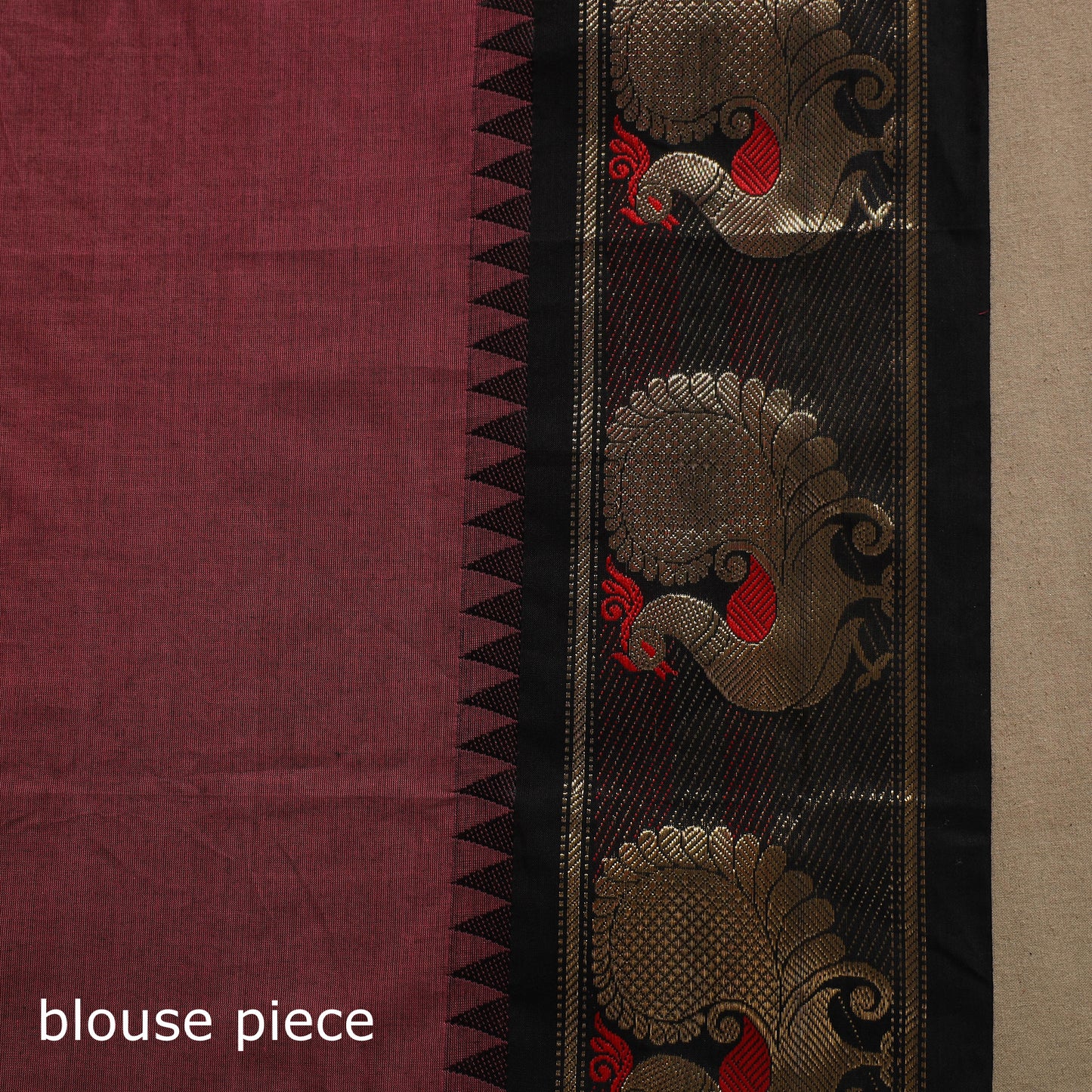 Maroon Kandangi Chettinad Cotton Saree with Border