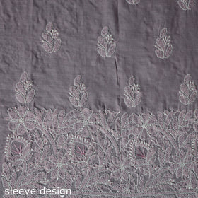 Lucknow Chikankari Parsi Style Hand Embroidered Pure Mul Cotton Unstitched Kurta Material (2.8M) 05