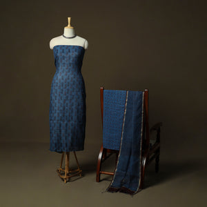 Hand Block Bagh Print Natural Dyed Kota Doria Cotton 3pc Unstitched Dress Material 12