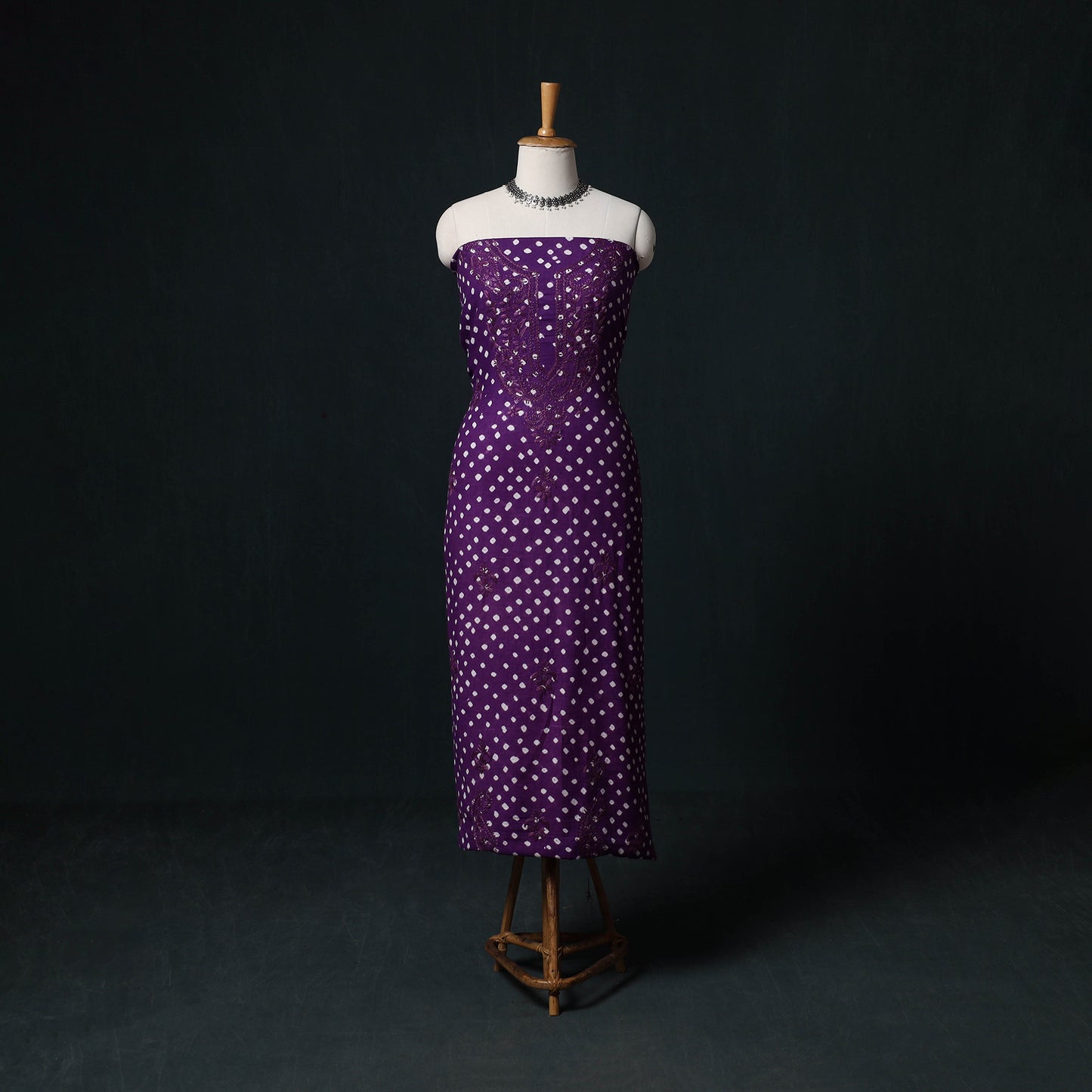 Chikankari Hand Embroidered Cotton Unstitched Kurta Material (3M) 12