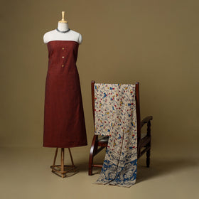 Maroon - Plain Cotton 3pc Unstitched Dress Material 01