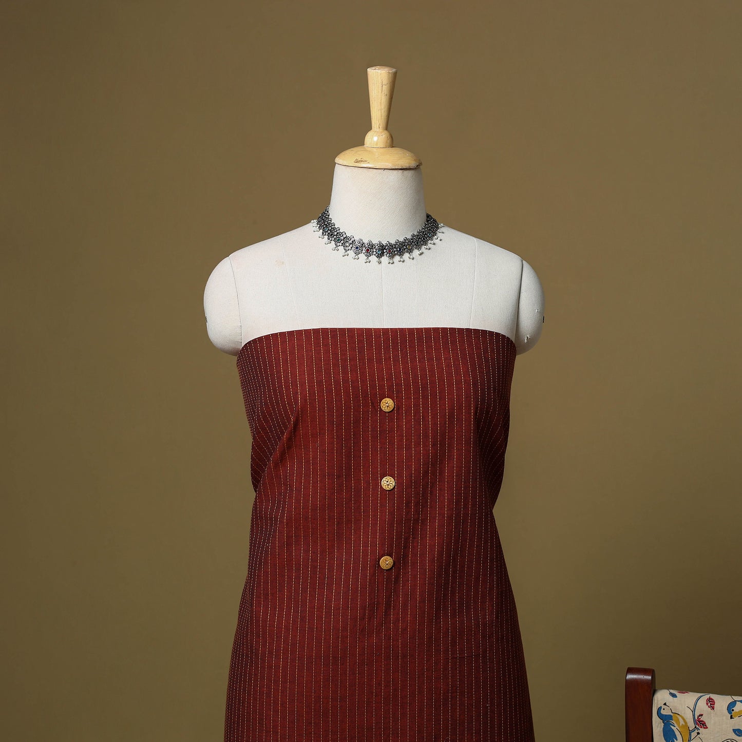 Maroon - Plain Cotton 3pc Unstitched Dress Material 01
