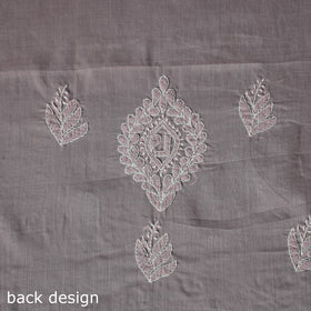 Lucknow Chikankari Parsi Style Hand Embroidered Pure Mul Cotton Unstitched Kurta Material (2.8M) 06