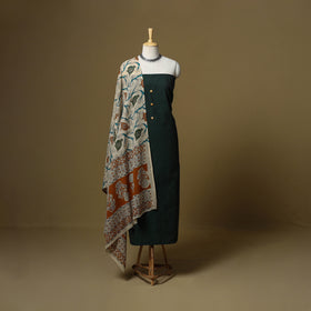 Green - Plain Cotton 3pc Unstitched Dress Material 02