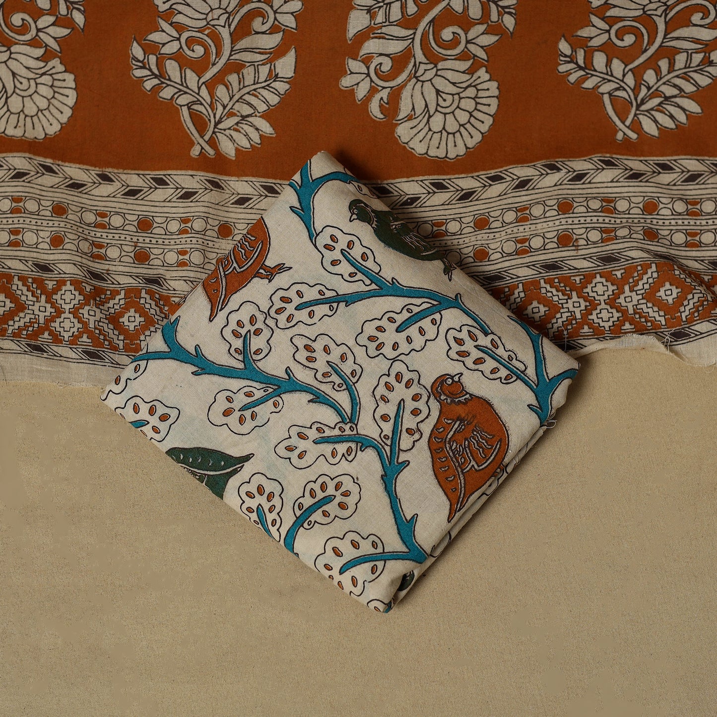 Green - Plain Cotton 3pc Unstitched Dress Material 02