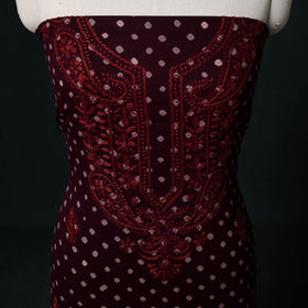 Chikankari Hand Embroidered Cotton Unstitched Kurta Material (3M) 14
