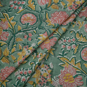Floral Sanganeri Hand Block Print Pure Cotton Fabric 01