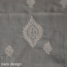 Lucknow Chikankari Parsi Style Hand Embroidered Pure Mul Cotton Unstitched Kurta Material (2.8M) 08