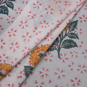Floral Sanganeri Hand Block Print Pure Cotton Fabric 03