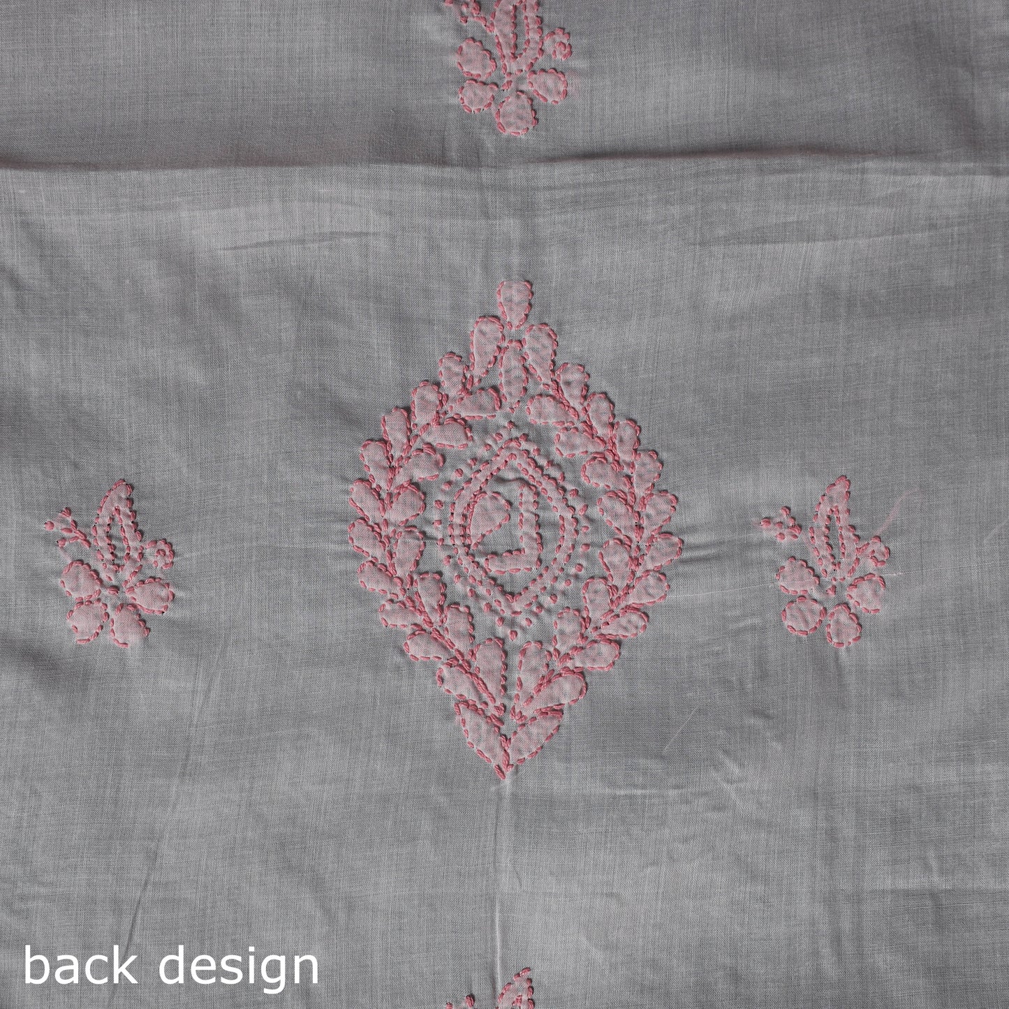 Lucknow Chikankari Parsi Style Hand Embroidered Pure Mul Cotton Unstitched Kurta Material (2.8M) 09