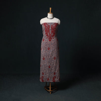 Chikankari Hand Embroidered Cotton Unstitched Kurta Material (3M) 17