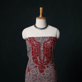 Chikankari Hand Embroidered Cotton Unstitched Kurta Material (3M) 17