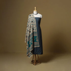 Blue - Plain Cotton 3pc Unstitched Dress Material 05