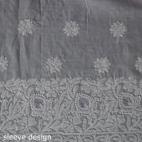 Lucknow Chikankari Parsi Style Hand Embroidered Pure Mul Cotton Unstitched Kurta Material (2.8M) 10