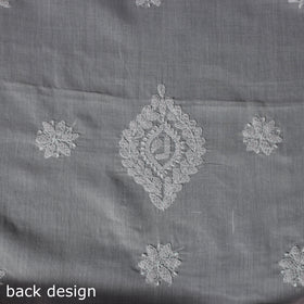 Lucknow Chikankari Parsi Style Hand Embroidered Pure Mul Cotton Unstitched Kurta Material (2.8M) 10