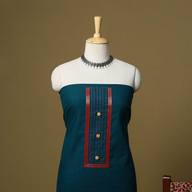 Blue - Plain Cotton 3pc Unstitched Dress Material 06