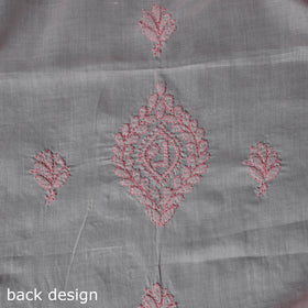 Lucknow Chikankari Parsi Style Hand Embroidered Pure Mul Cotton Unstitched Kurta Material (2.8M) 11