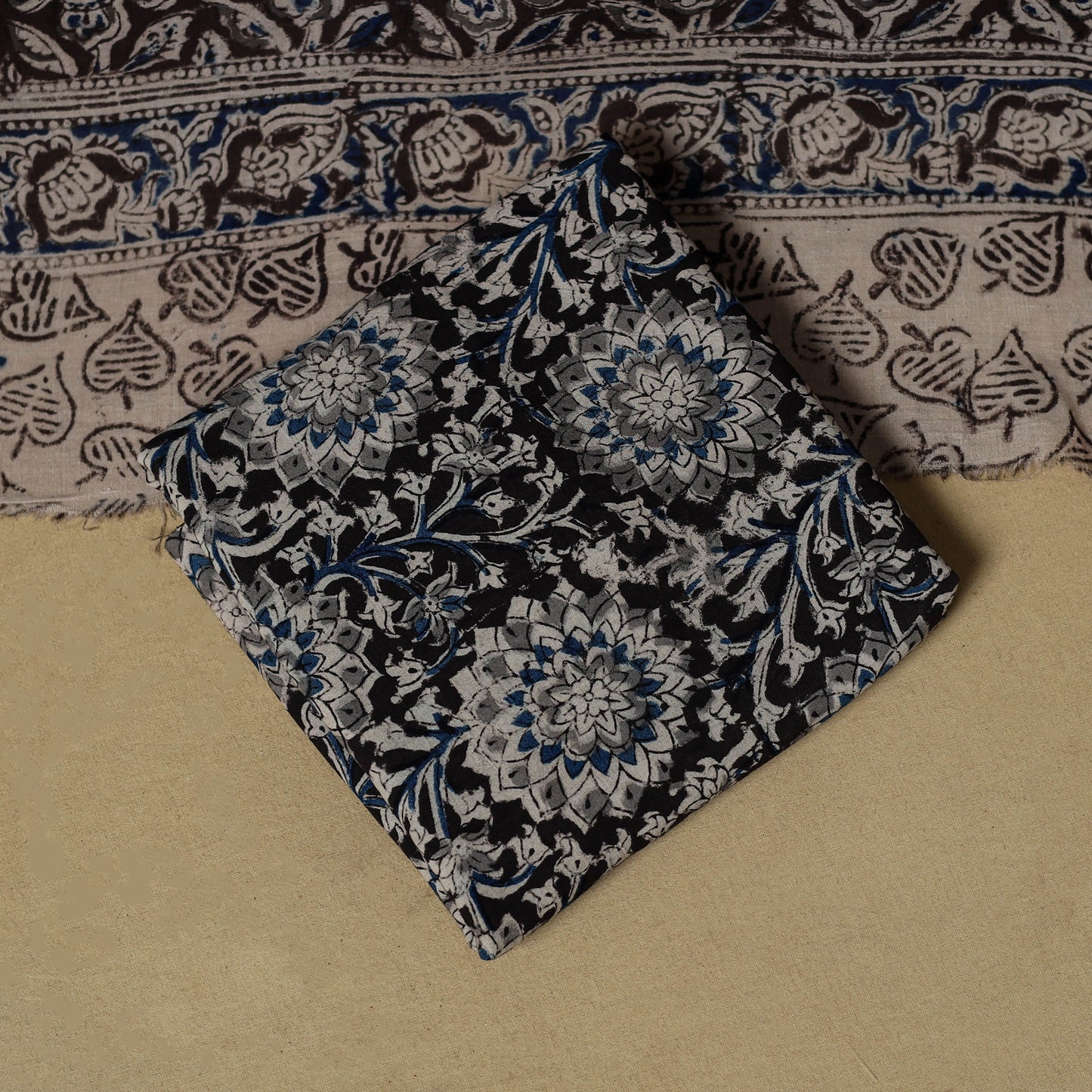 Black - Plain Cotton 3pc Unstitched Dress Material 07