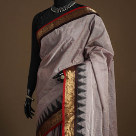 Grey Kandangi Chettinad Cotton Saree with Border