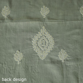 Lucknow Chikankari Parsi Style Hand Embroidered Pure Mul Cotton Unstitched Kurta Material (2.8M) 14