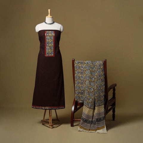 Brown - Plain Cotton 3pc Unstitched Dress Material 10