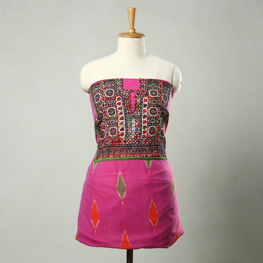 Purple - Exclusive! Kutch Embroidery Work Cotton Kurta Material - (2.8 Meter) 20